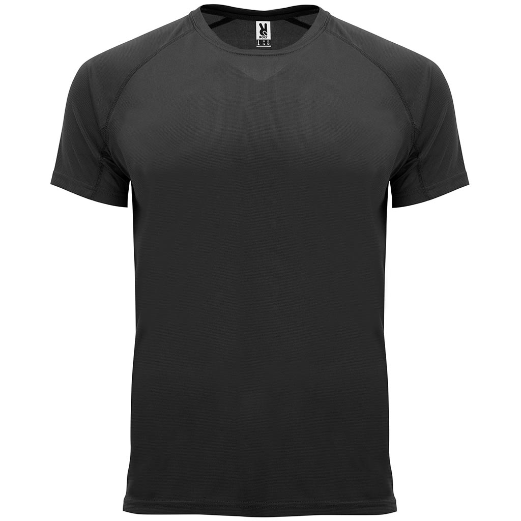 Camiseta tecnica unisex raglan BAHRAIN color negro