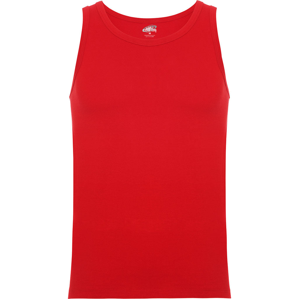 Camiseta tirante ancho texas pecho rojo