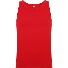 Camiseta tirante ancho texas pecho rojo