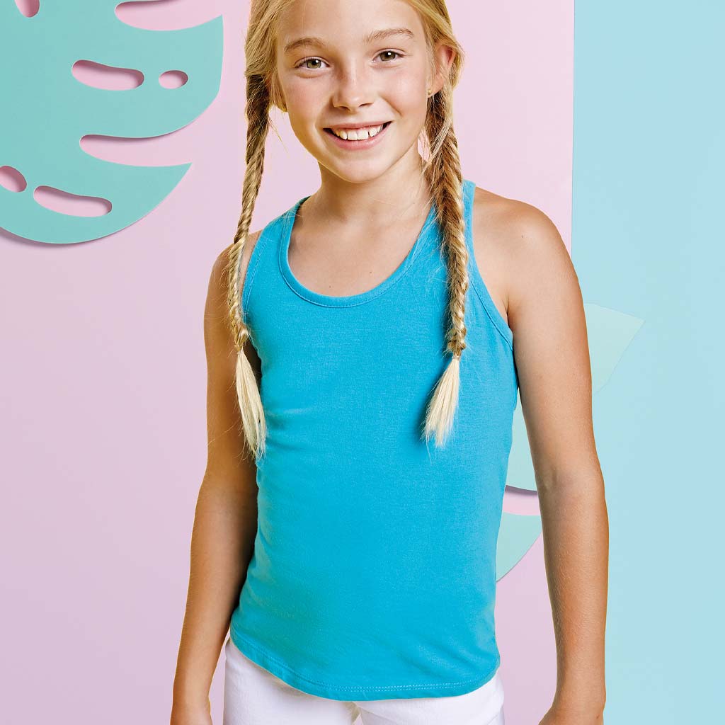 Camiseta tirante espalda nadadora brenda modelo infantil