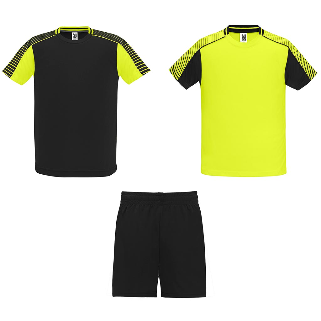 Conjunto deportivo Juve 2 camisetas - amarillo fluor-negro