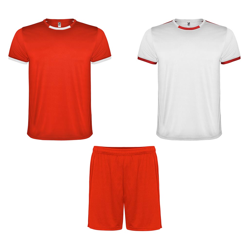 Conjunto deportivo Racing 2 camisetas | blanco-rojo