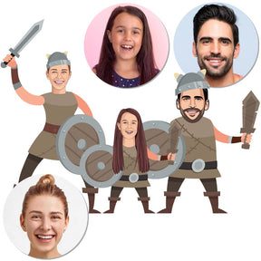 Caricatura familia vikinga