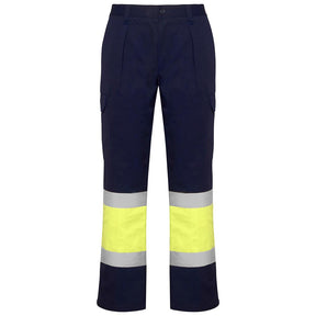 Pantalón de alta visibilidad laboral Soan - marino/amarillo fluor
