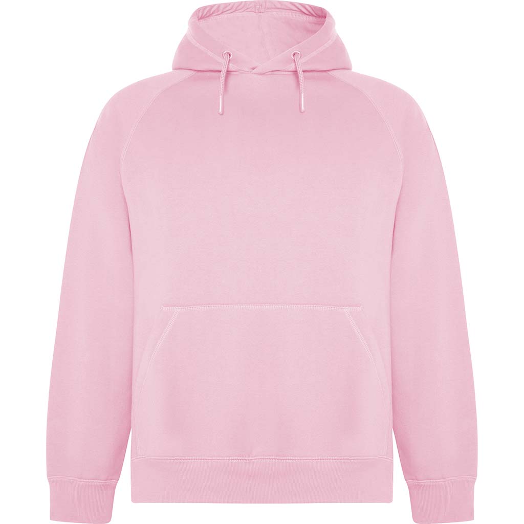 Sudadera capucha clásica algodón orgánico unisex inicial grande color  rosa palo