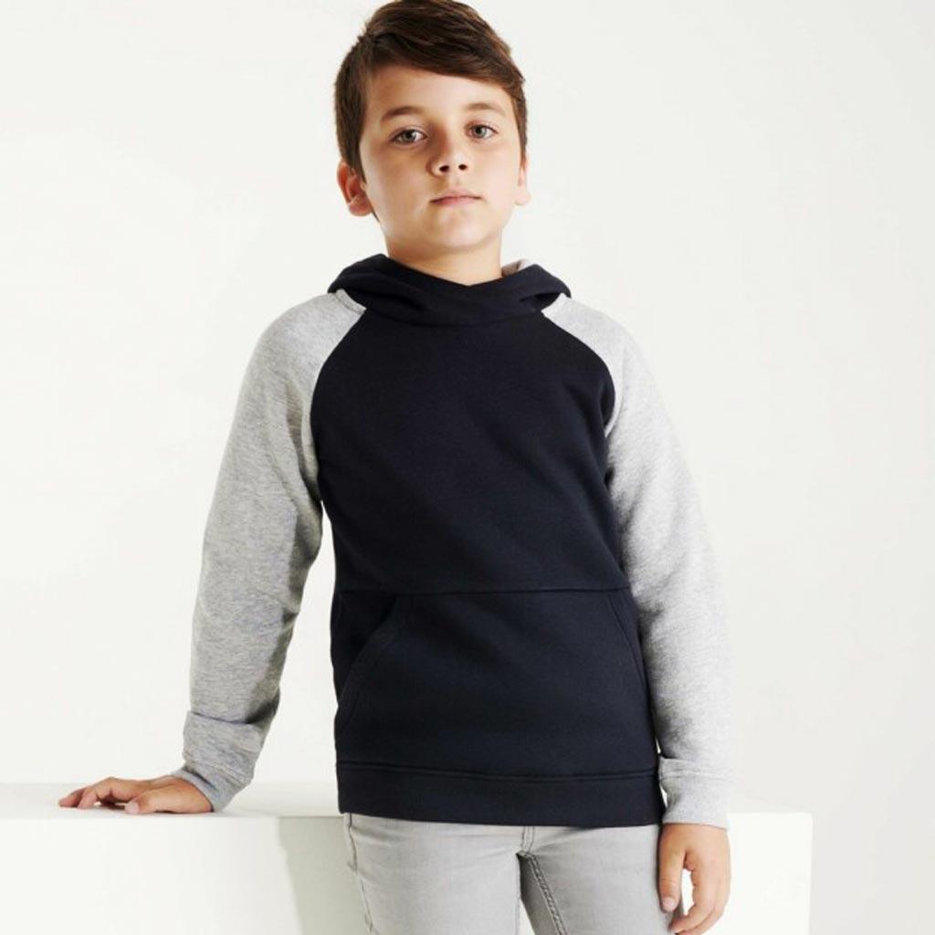 Sudadera niños con capucha bicolor personalizada, comprar online